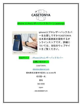 iPhone 11 Proレザーバックカバ Casetonya