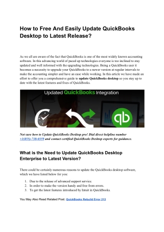 How to Free And Easily Update QuickBooks Desktop to Latest Release - Google Docs