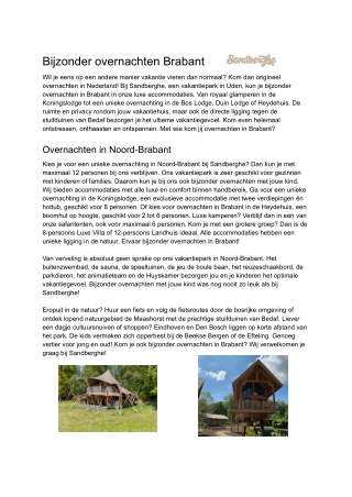 Bijzonder overnachten Brabant
