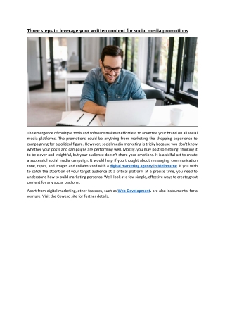 Three steps to leverage your written content for social media promotions