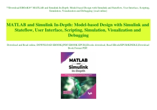 Download EBOoK@ MATLAB and Simulink In-Depth Model-based Design with Simulink and Stateflow  User Interface  Scripting