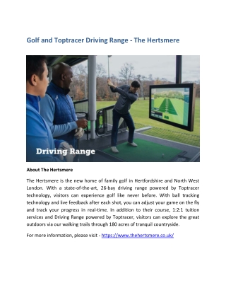 Golf and Toptracer Driving Range - The Hertsmere