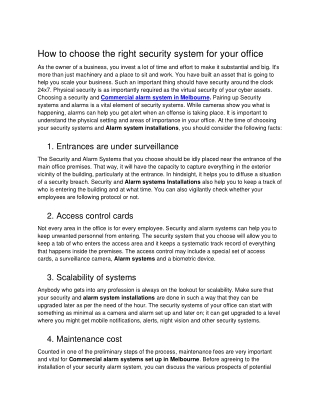 Commercial alarm system in Melbourne