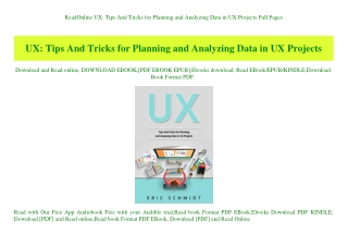 ReadOnline UX Tips And Tricks for Planning and Analyzing Data in UX Projects Full Pages