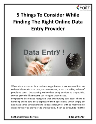 5 Things To Consider While Finding The Right Online Data Entry Provider
