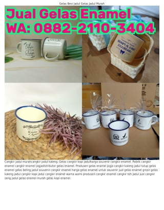088ᒿ~ᒿ110~౩404 (WA) Cangkir Jadul Kaleng Souvenir Pernikahan Gelas Enamel