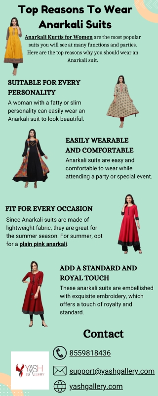 Top Reasons To Wear Anarkali Suits