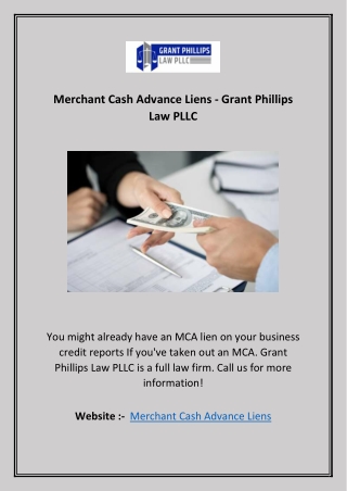 Merchant Cash Advance Liens - Grant Phillips Law PLLC