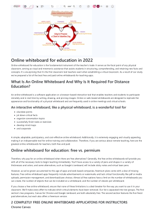 Online whiteboard for education in 2022