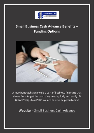 Small Business Cash Advance Benefits – Funding Options