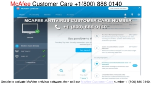 McAfee Customer Service  1(800) 886 0140