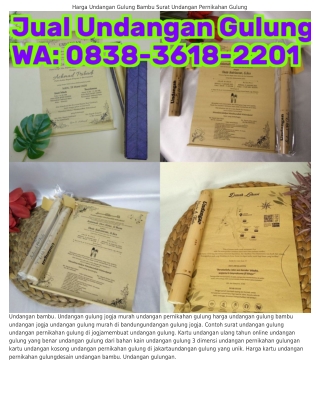 Ö8З8·ЗᏮI8·22ÖI (WA) Undangan Model Bambu Undangan Pernikahan Gulung