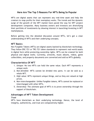 Here Are The Top 5 Reasons For NFTs Being So Popular