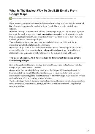 1What Is The Easiest Way To Get B2B Emails From Google Maps