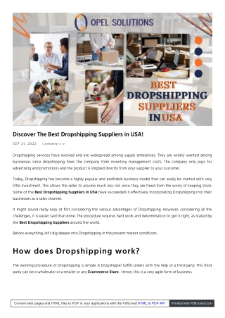 How to find the  Best Dropshipping Suppliers in USA | Opelsolutions