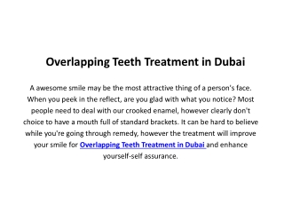 Overlapping Teeth Treatment in Dubai