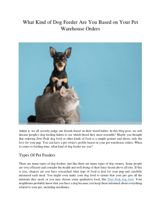 What Kind of Dog Feeder Are You Based on Your Pet Warehouse Orders