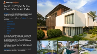 Top Best Embassy project and Real estate services in India