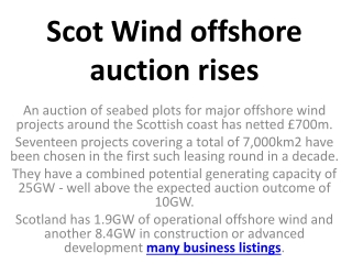 Scot Wind offshore auction rises