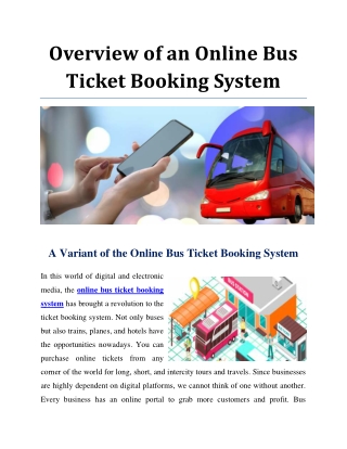 Overview of an online bus ticket booking system