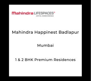 Mahindra Happinest Badlapur Mumbai | E-Brochure