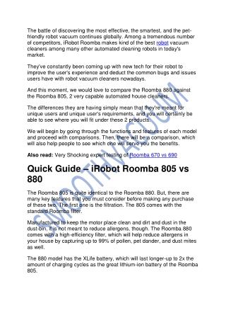 Roomba 880 or 805