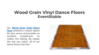 Wood Grain Vinyl Dance Floors - EventStable