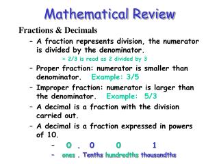 Mathematical Review