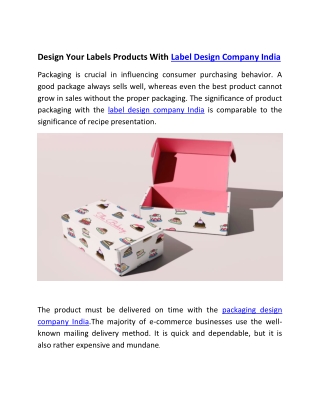 Design Your Labels Products With Label Design Company India