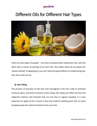 Different Oils for Different Hair Types