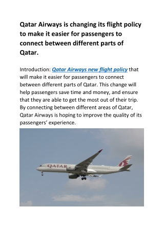 Qatar Airways is changing its flight policy to make it easier for passengers to connect between different parts of Qatar