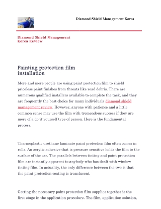 Painting protection film installation