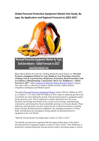 Global Personal Protective Equipment Market Research Report 2022-2027