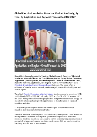 Global Electrical Insulation Materials Market Research Report 2022-2027
