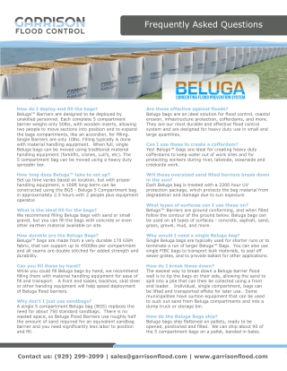 Garrison Flood Control - Beluga Oversized Sand Filled Barrier - FAQ