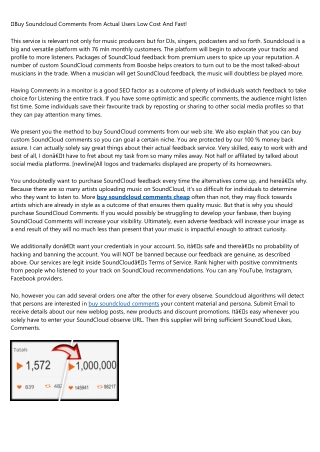 Sage Advice About buy soundcloud comments From a Five-Year-Old