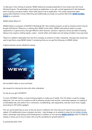 The Next Big Thing in WEWE SMARTSTAKE