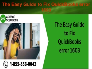 The Easy Guide to Fix QuickBooks error 1603