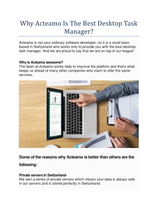 Why Acteamo Is The Best Desktop Task Manager
