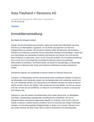 Asta-Treuhand   Revisions AG