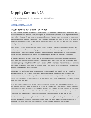 Shipping Services USA