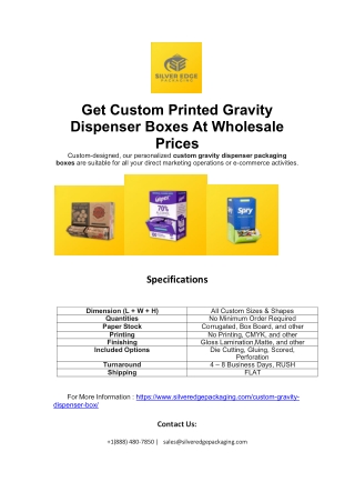 Get Custom Printed Gravity Dispenser Boxes At Wholesale Prices