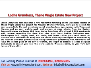 Lodha Grandezza, Thane New Project 09999684955