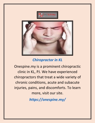 Chiropractor in Kl | Onespine.my