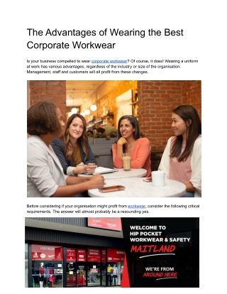 The Advantages of Wearing the Best Corporate Workwear