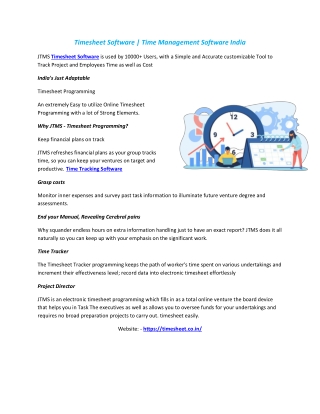 Timesheet Software | Time Management Software India
