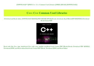 [DOWNLOAD^^][PDF] C   C   Common Used Libraries [[FREE] [READ] [DOWNLOAD]]