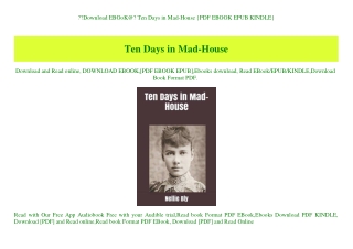 Download EBOoK@ Ten Days in Mad-House {PDF EBOOK EPUB KINDLE}