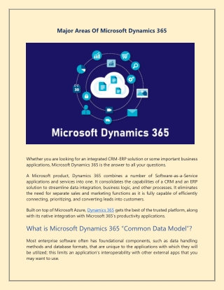 Major Areas Of Microsoft Dynamics 365