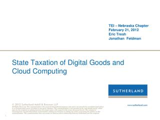 State Taxation of Digital Goods and Cloud Computing